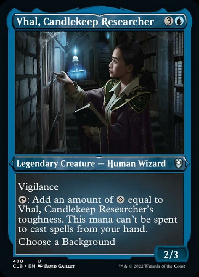 Vhal, Candlekeep Researcher (Foil Etched) [Commander Legends: Battle for Baldur's Gate] | Good Games North