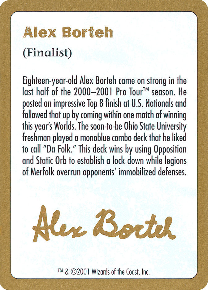 Alex Borteh Bio [World Championship Decks 2001] | Good Games North