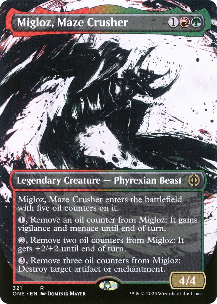 Migloz, Maze Crusher (Borderless Ichor) [Phyrexia: All Will Be One] | Good Games North