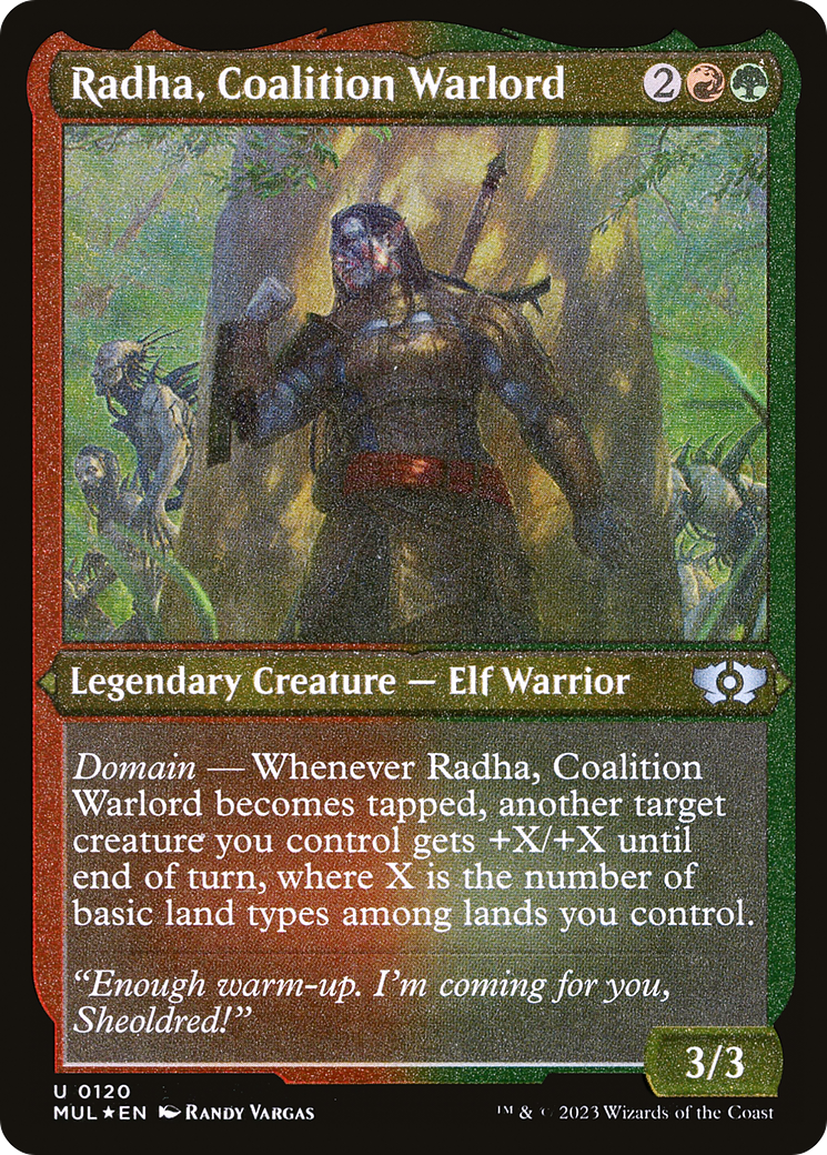Radha, Coalition Warlord (Foil Etched) [Multiverse Legends] | Good Games North