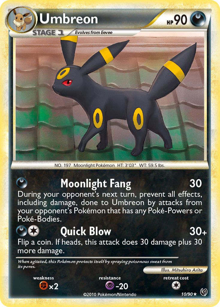 Umbreon (10/90) (Cracked Ice Holo) (Theme Deck Exclusive) [HeartGold & SoulSilver: Undaunted] | Good Games North
