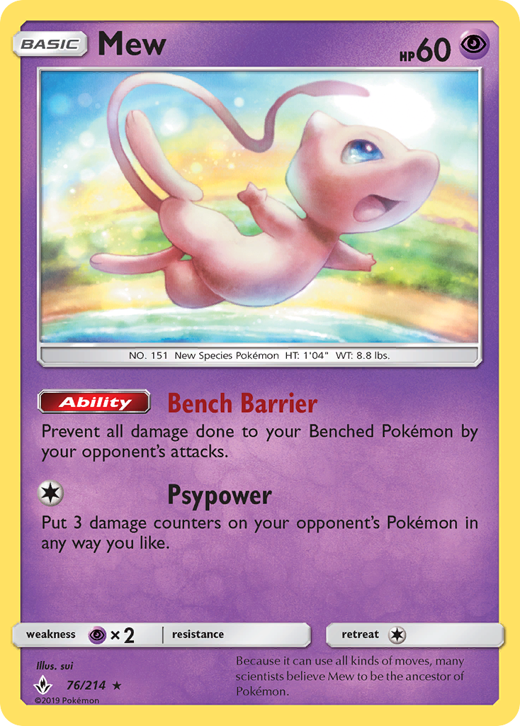 Mew (76/214) [Sun & Moon: Unbroken Bonds] | Good Games North