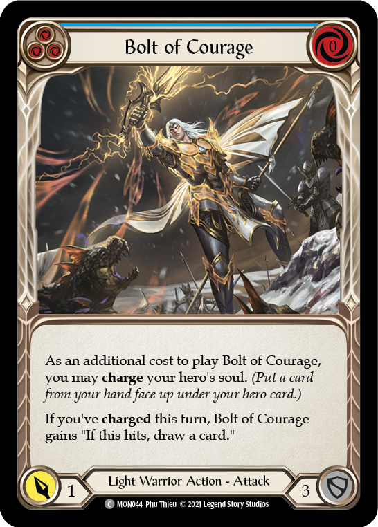 Bolt of Courage (Blue) [MON044] 1st Edition Normal | Good Games North