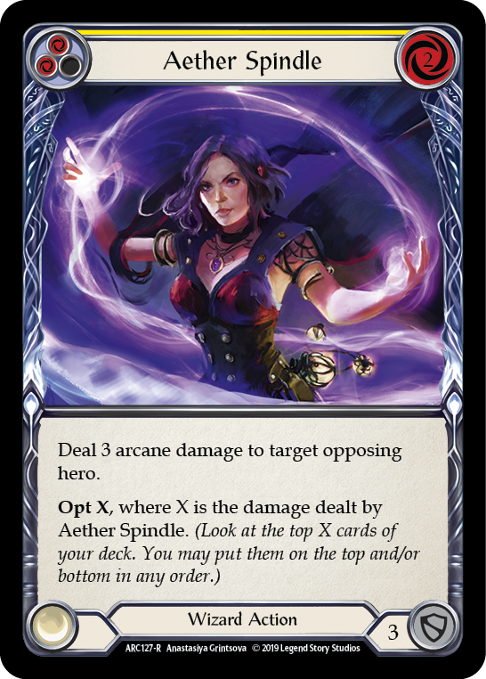 Aether Spindle (Yellow) [ARC127-R] 1st Edition Normal | Good Games North