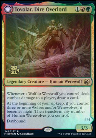 Tovolar, Dire Overlord // Tovolar, the Midnight Scourge [Innistrad: Midnight Hunt Prerelease Promos] | Good Games North