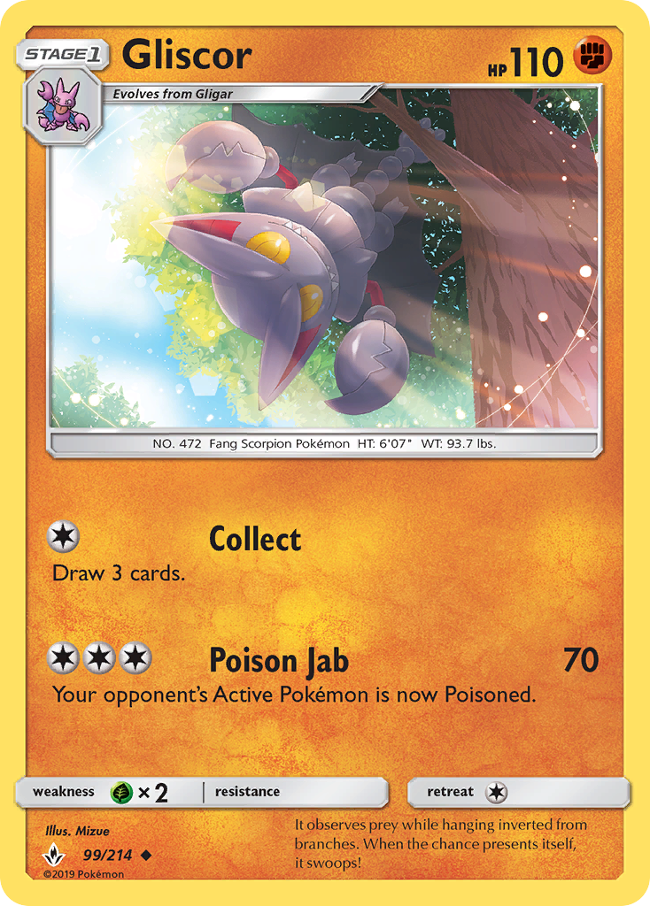 Gliscor (99/214) [Sun & Moon: Unbroken Bonds] | Good Games North