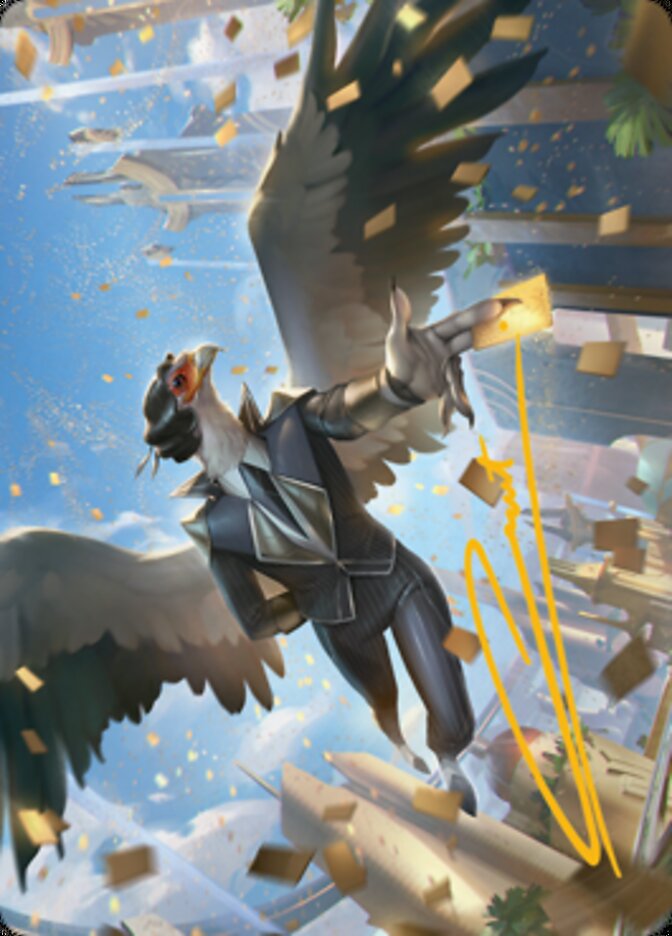Skyboon Evangelist Art Card (Gold-Stamped Signature) [Streets of New Capenna Art Series] | Good Games North