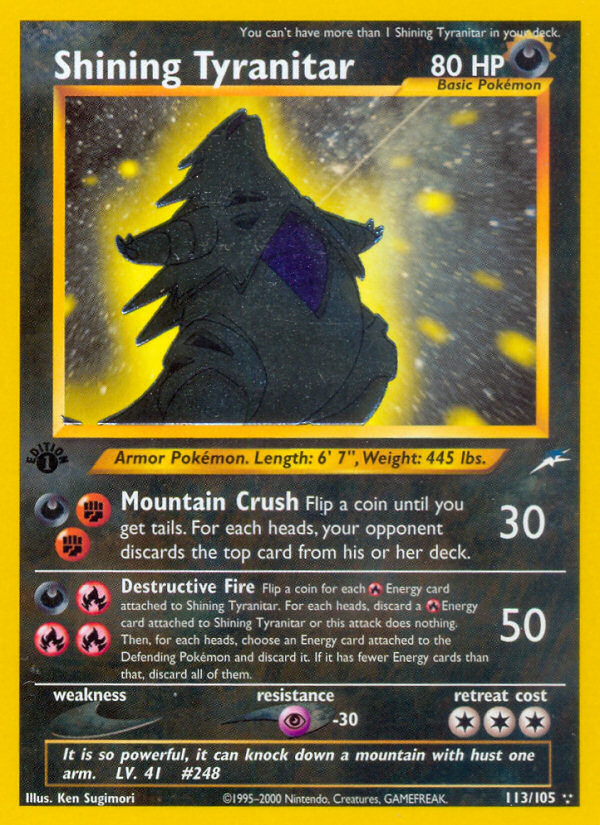 Shining Tyranitar (113/105) [Neo Destiny 1st Edition] | Good Games North
