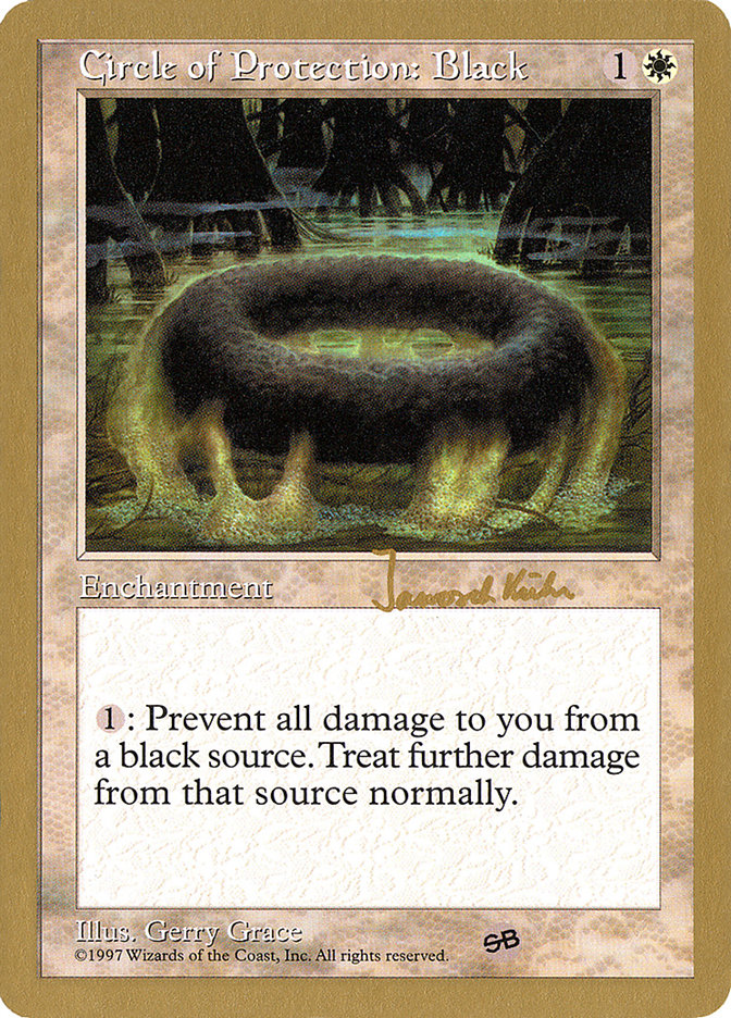 Circle of Protection: Black (Janosch Kuhn) (SB) [World Championship Decks 1997] | Good Games North