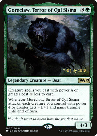 Goreclaw, Terror of Qal Sisma [Core Set 2019 Promos] | Good Games North