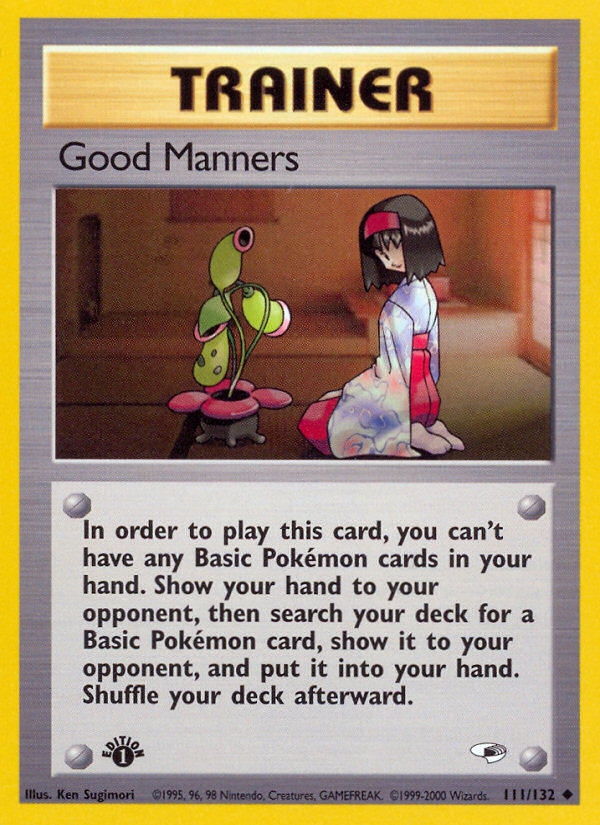 Good Manners (111/132) [Gym Heroes 1st Edition] | Good Games North