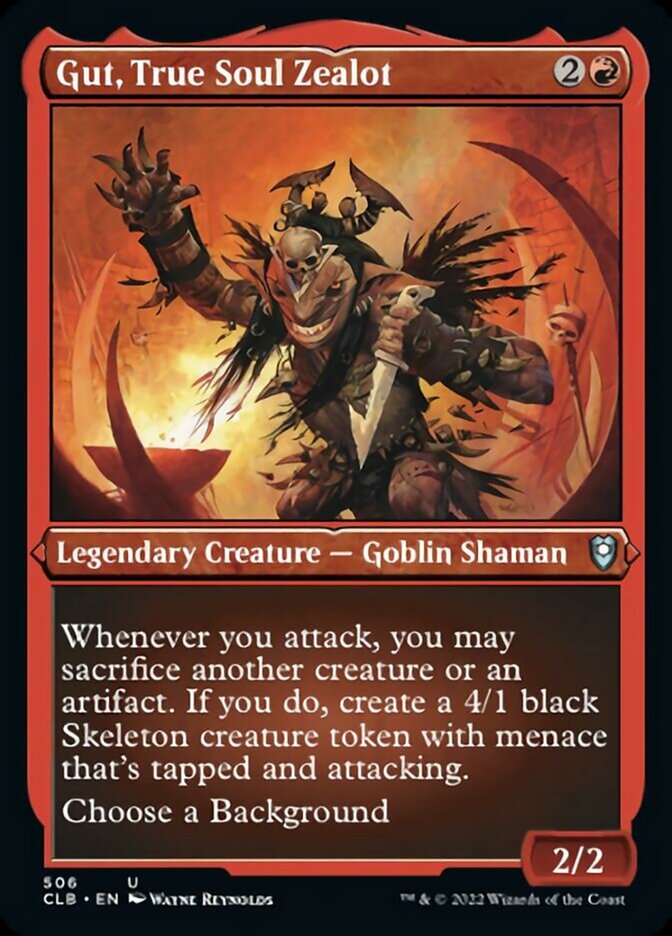 Gut, True Soul Zealot (Foil Etched) [Commander Legends: Battle for Baldur's Gate] | Good Games North