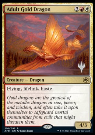 Adult Gold Dragon (Promo Pack) [Dungeons & Dragons: Adventures in the Forgotten Realms Promos] | Good Games North
