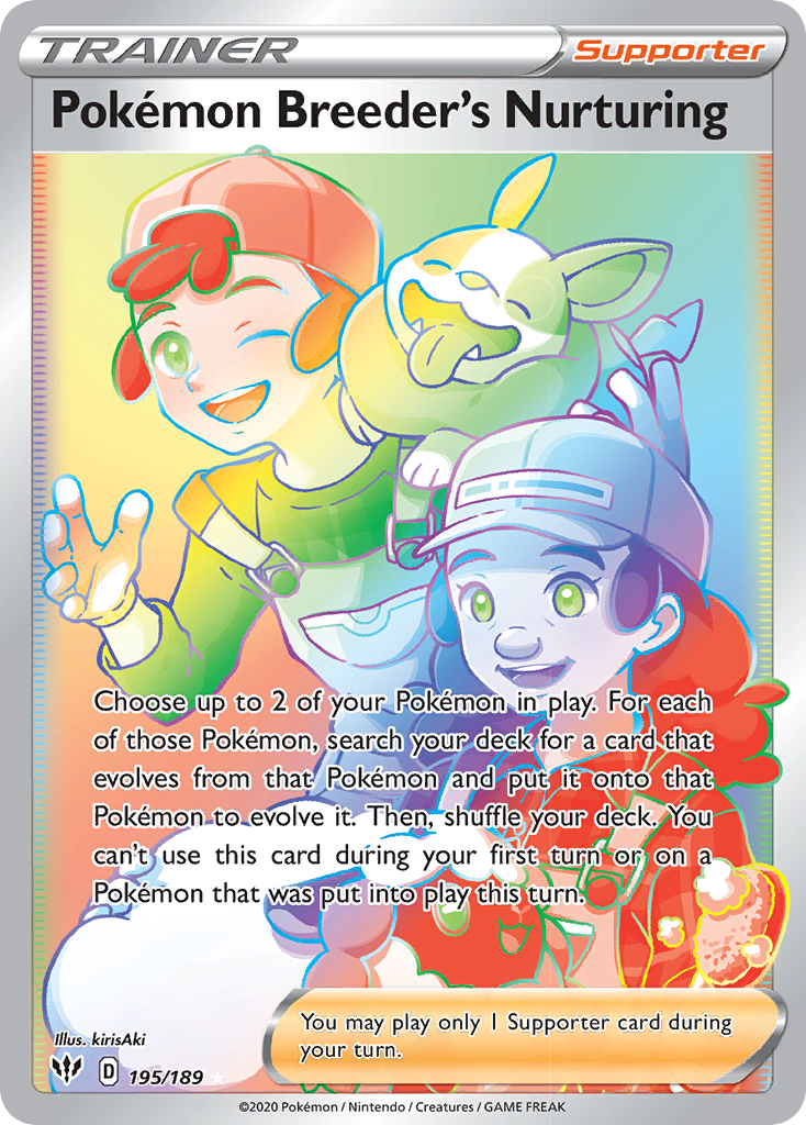 Pokemon Breeder's Nurturing (195/189) [Sword & Shield: Darkness Ablaze] | Good Games North