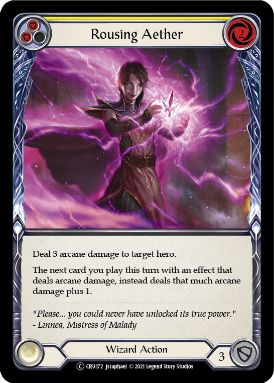 Rousing Aether (Yellow) [U-CRU172-RF] Unlimited Rainbow Foil | Good Games North