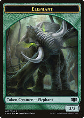 Elephant // Elf Warrior Double-sided Token [Commander 2014 Tokens] | Good Games North
