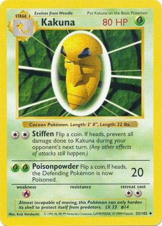 Kakuna (33/102) [Base Set Shadowless Unlimited] | Good Games North