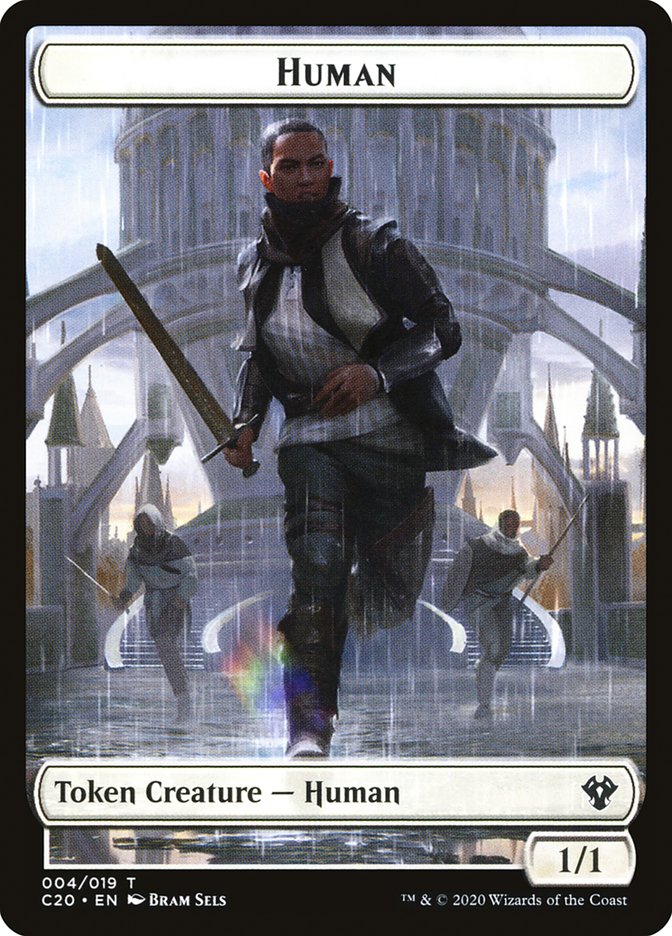 Human // Treasure Double-sided Token [Commander 2020 Tokens] | Good Games North