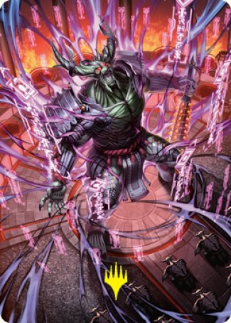 Hidetsugu, Devouring Chaos Art Card (Gold-Stamped Signature) [Kamigawa: Neon Dynasty Art Series] | Good Games North