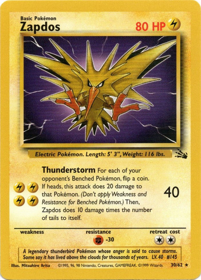 Zapdos (30/62) [Fossil Unlimited] | Good Games North