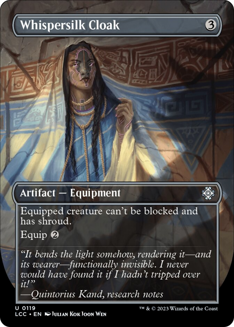 Whispersilk Cloak (Borderless) [The Lost Caverns of Ixalan Commander] | Good Games North