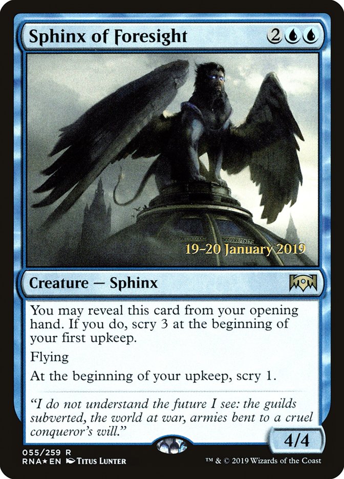Sphinx of Foresight [Ravnica Allegiance Prerelease Promos] | Good Games North