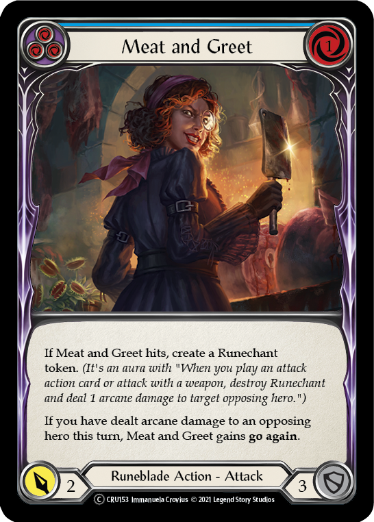 Meat and Greet (Blue) [U-CRU153-RF] Unlimited Rainbow Foil | Good Games North