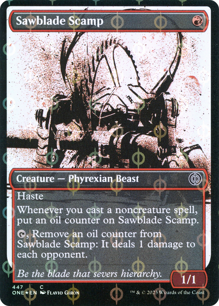 Sawblade Scamp (Showcase Ichor Step-and-Compleat Foil) [Phyrexia: All Will Be One] | Good Games North