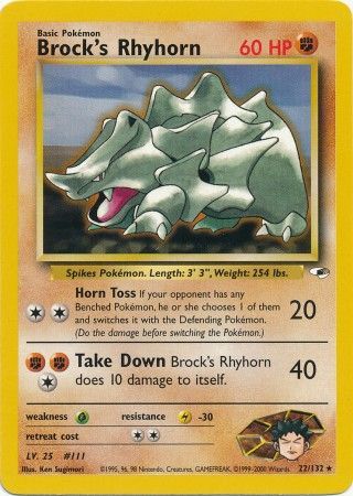 Brock's Rhyhorn (22/132) [Gym Heroes Unlimited] | Good Games North