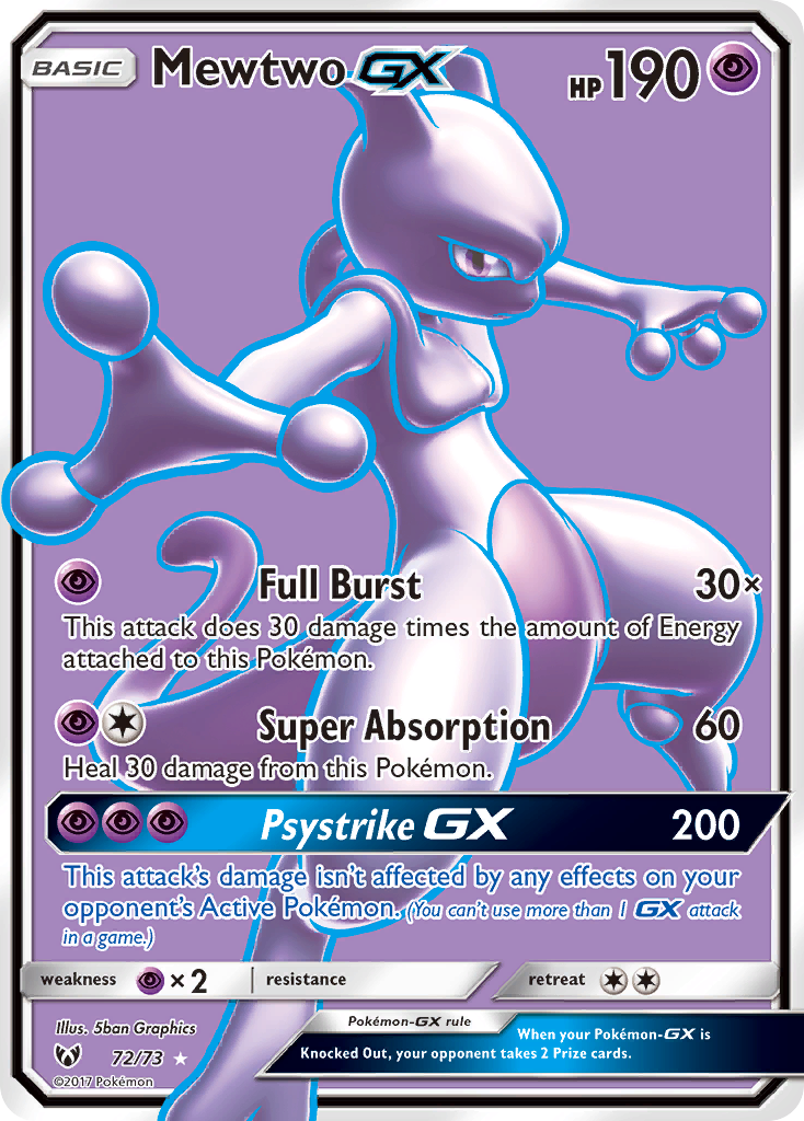 Mewtwo GX (72/73) [Sun & Moon: Shining Legends] | Good Games North