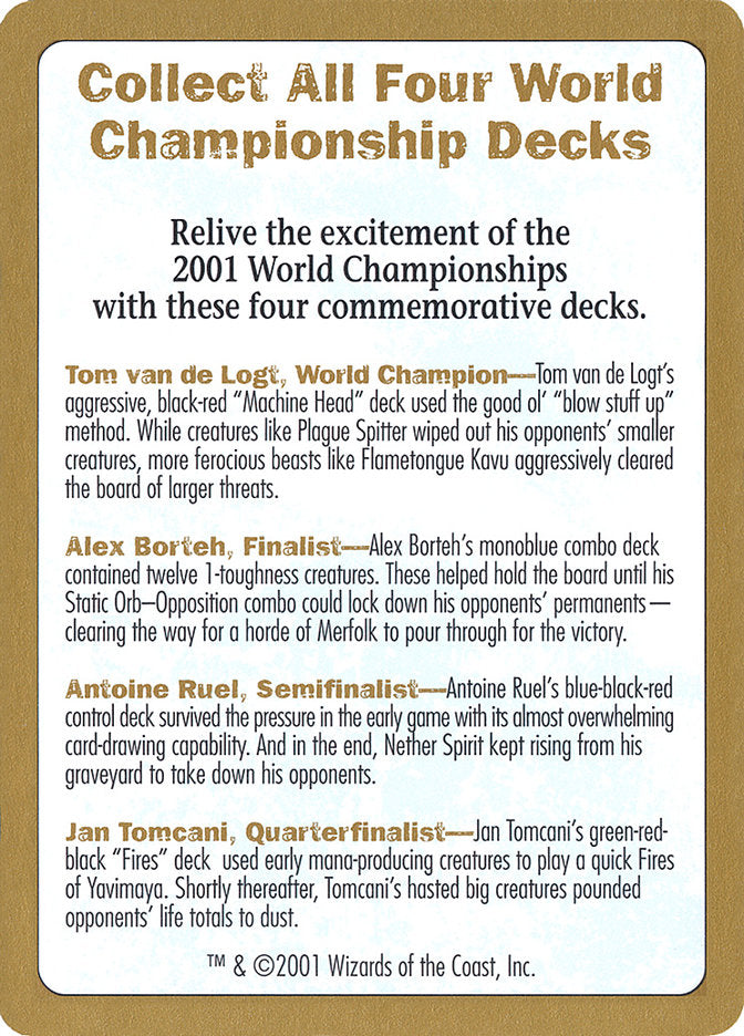 2001 World Championships Ad [World Championship Decks 2001] | Good Games North