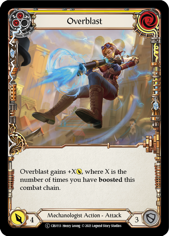 Overblast (Yellow) [U-CRU113-RF] Unlimited Rainbow Foil | Good Games North