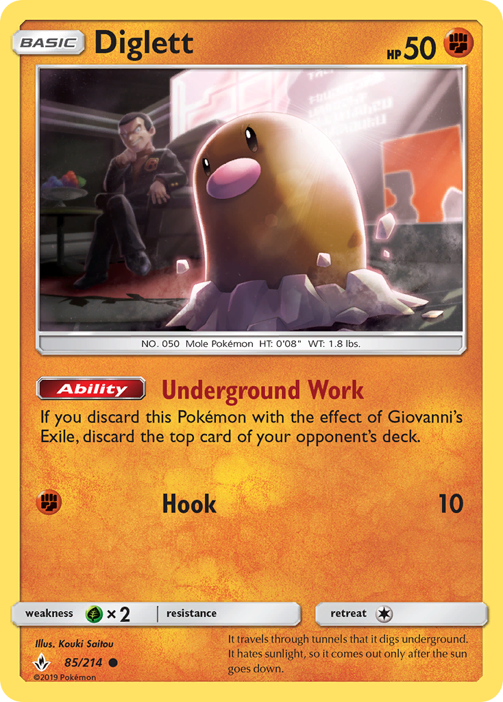 Diglett (85/214) [Sun & Moon: Unbroken Bonds] | Good Games North