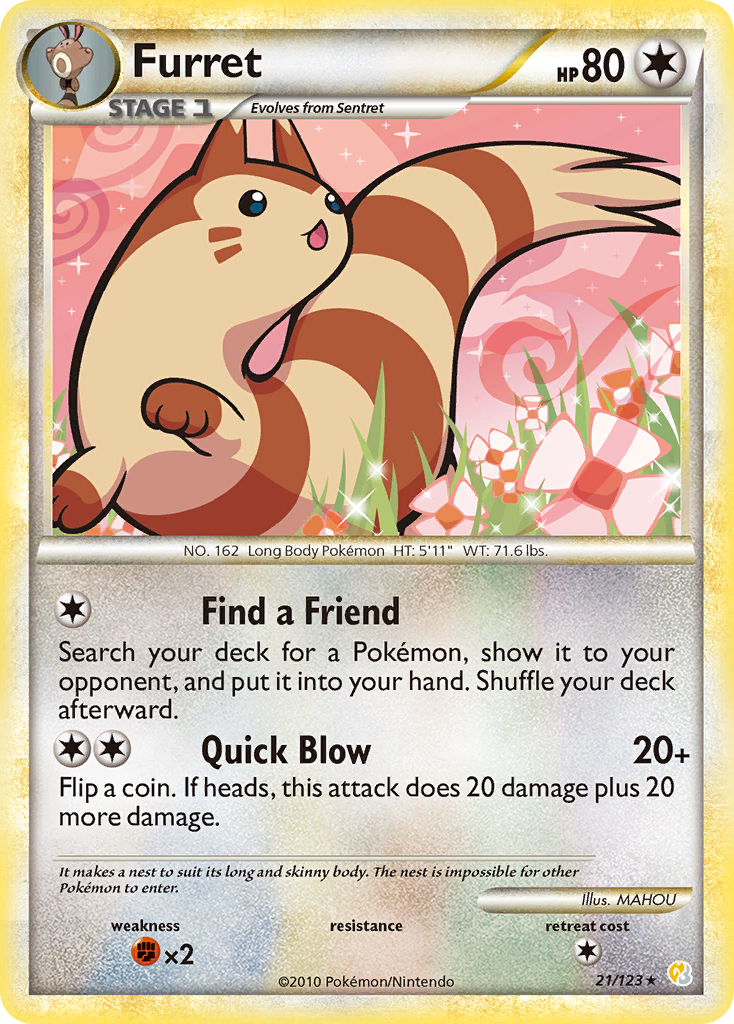 Furret (21/123) [HeartGold & SoulSilver: Base Set] | Good Games North