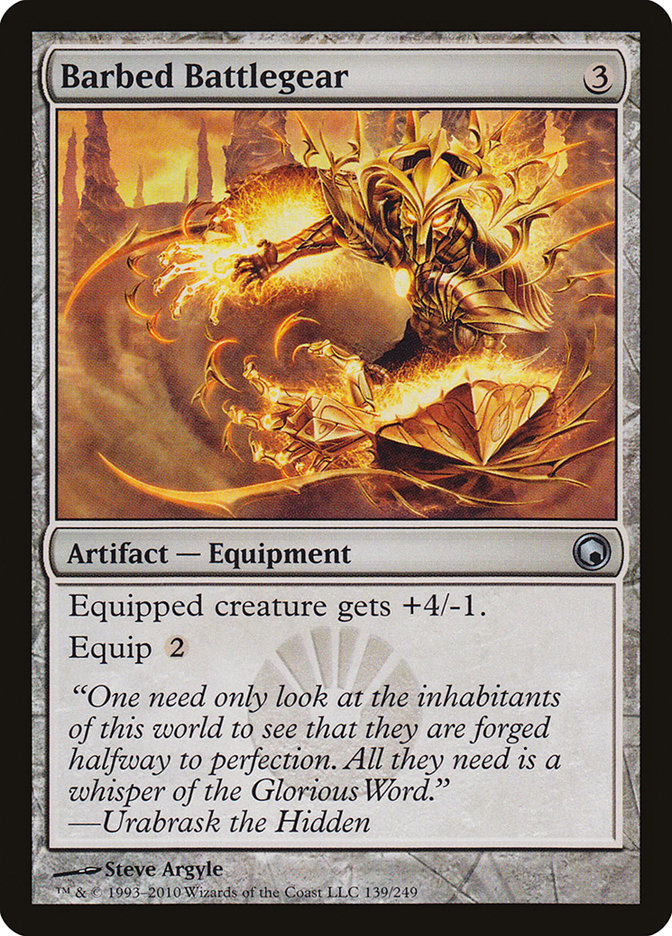Barbed Battlegear [Scars of Mirrodin] | Good Games North