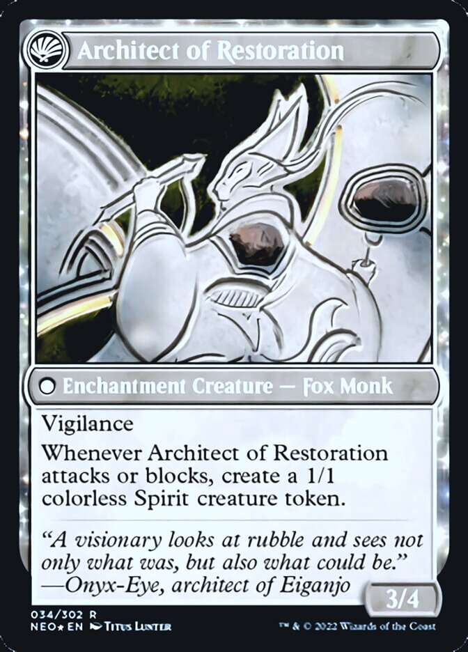 The Restoration of Eiganjo // Architect of Restoration [Kamigawa: Neon Dynasty Prerelease Promos] | Good Games North
