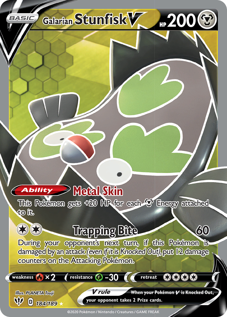Galarian Stunfisk V (184/189) [Sword & Shield: Darkness Ablaze] | Good Games North