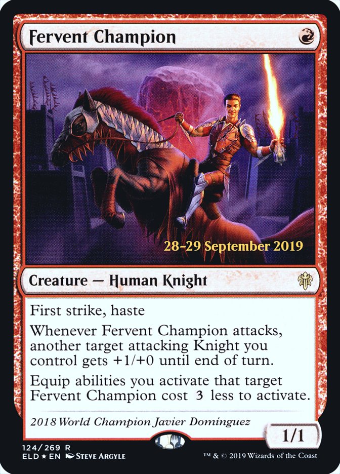 Fervent Champion  [Throne of Eldraine Prerelease Promos] | Good Games North