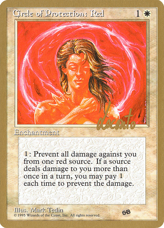 Circle of Protection: Red (Michael Loconto) (SB) (4ED) [Pro Tour Collector Set] | Good Games North
