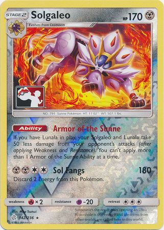 Solgaleo (142/236) (Pokemon Club Special Print) [Sun & Moon: Cosmic Eclipse] | Good Games North