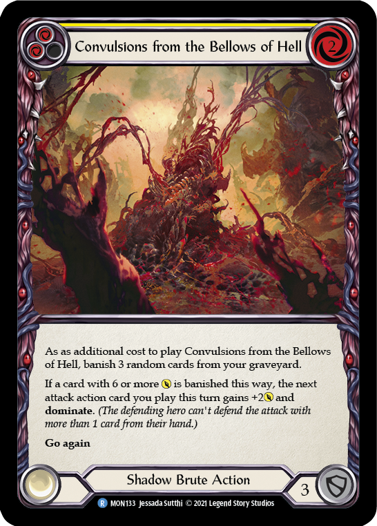 Convulsions from the Bellows of Hell (Yellow) [MON133-RF] 1st Edition Rainbow Foil | Good Games North