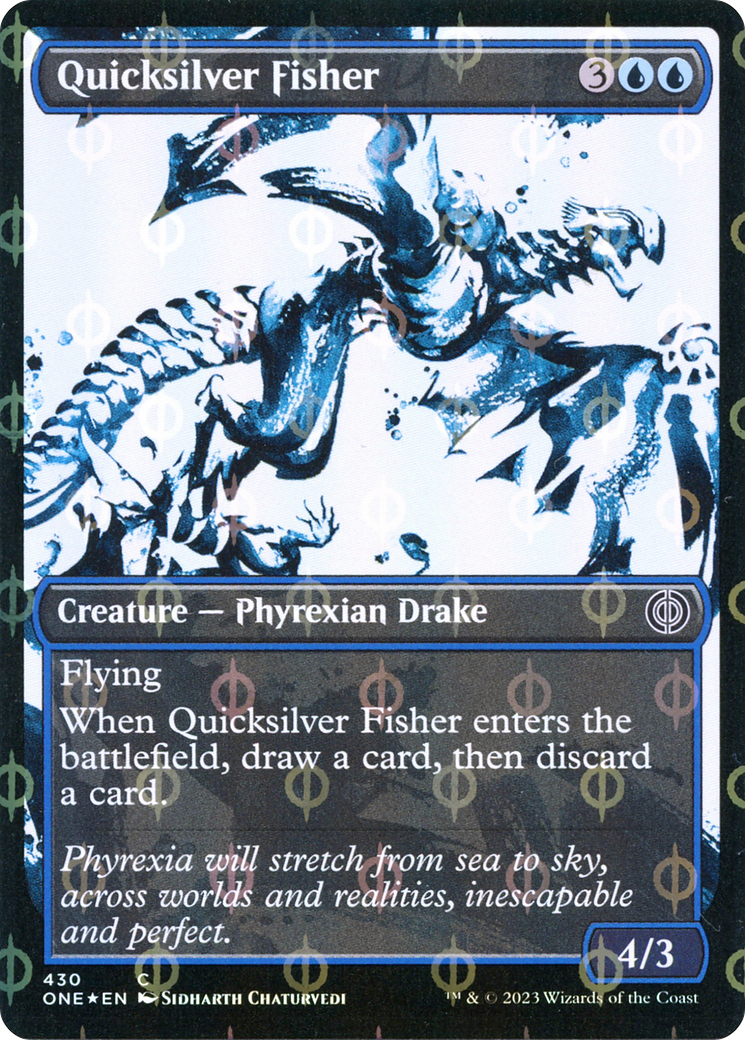 Quicksilver Fisher (Showcase Ichor Step-and-Compleat Foil) [Phyrexia: All Will Be One] | Good Games North
