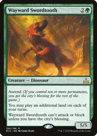 Wayward Swordtooth [Rivals of Ixalan] | Good Games North