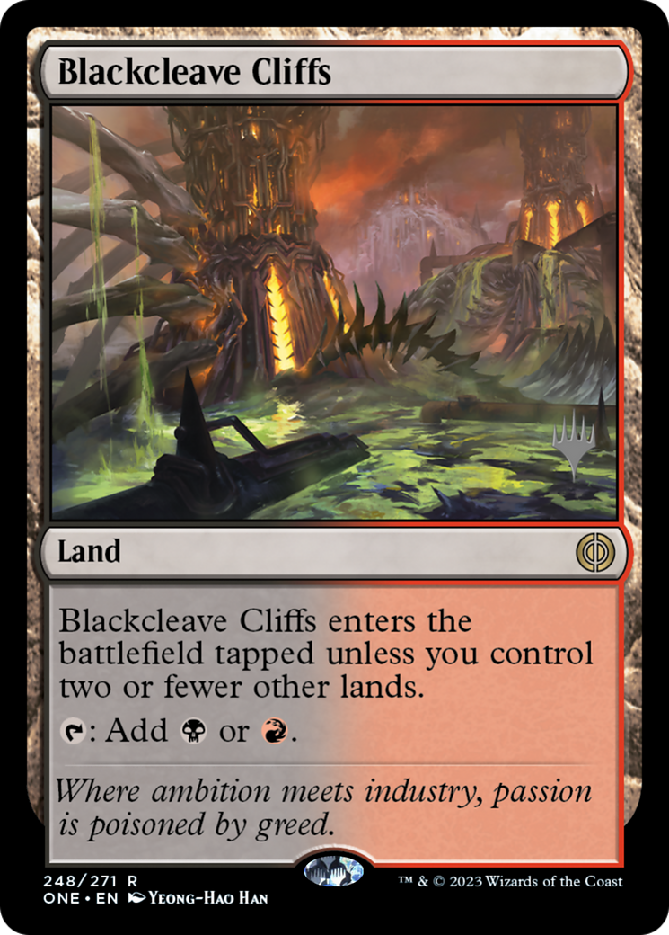 Blackcleave Cliffs (Promo Pack) [Phyrexia: All Will Be One Promos] | Good Games North