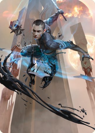 Kaito, Dancing Shadow Art Card [Phyrexia: All Will Be One Art Series] | Good Games North