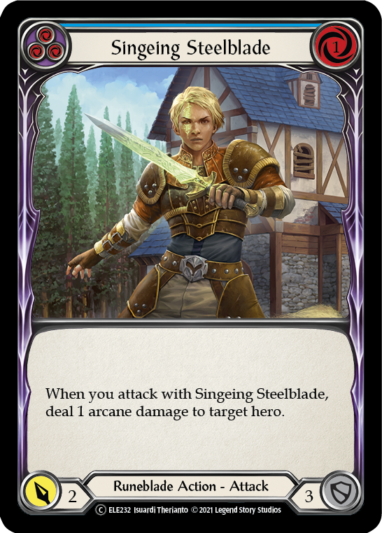 Singeing Steelblade (Blue) [U-ELE232] Unlimited Rainbow Foil | Good Games North
