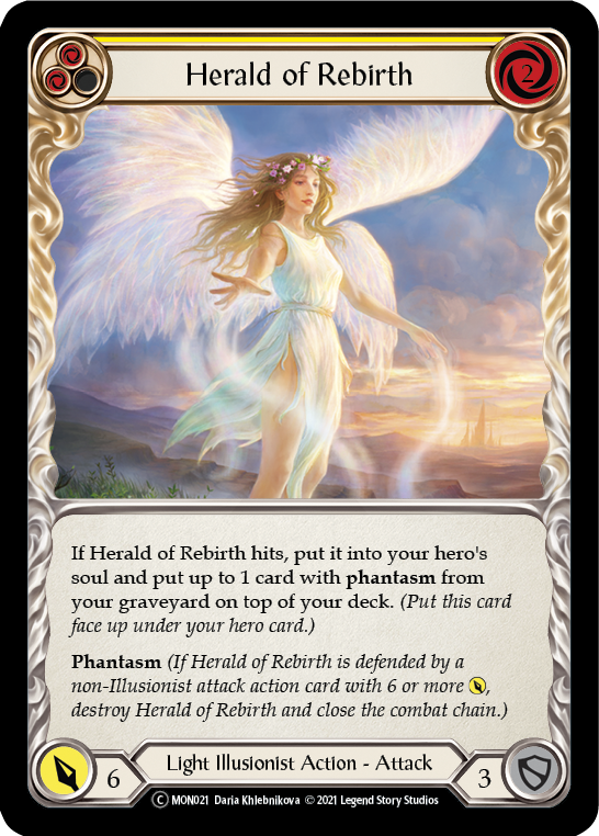 Herald of Rebirth (Yellow) [U-MON021-RF] Unlimited Rainbow Foil | Good Games North