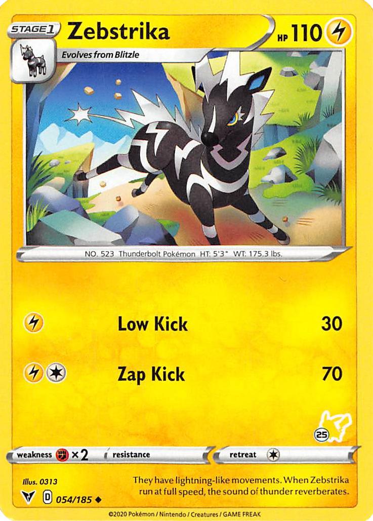 Zebstrika (054/185) (Pikachu Stamp #25) [Battle Academy 2022] | Good Games North