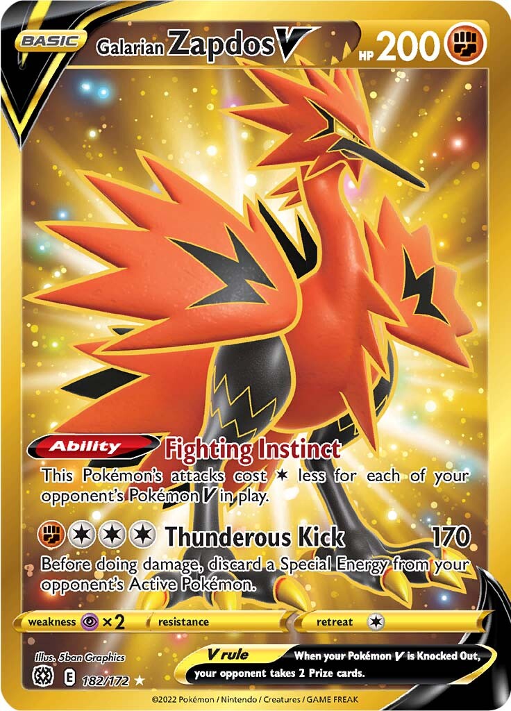 Galarian Zapdos V (182/172) [Sword & Shield: Brilliant Stars] | Good Games North