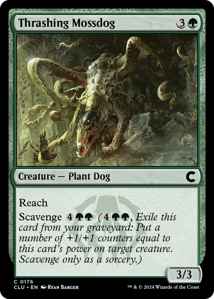 Thrashing Mossdog [Ravnica: Clue Edition] | Good Games North